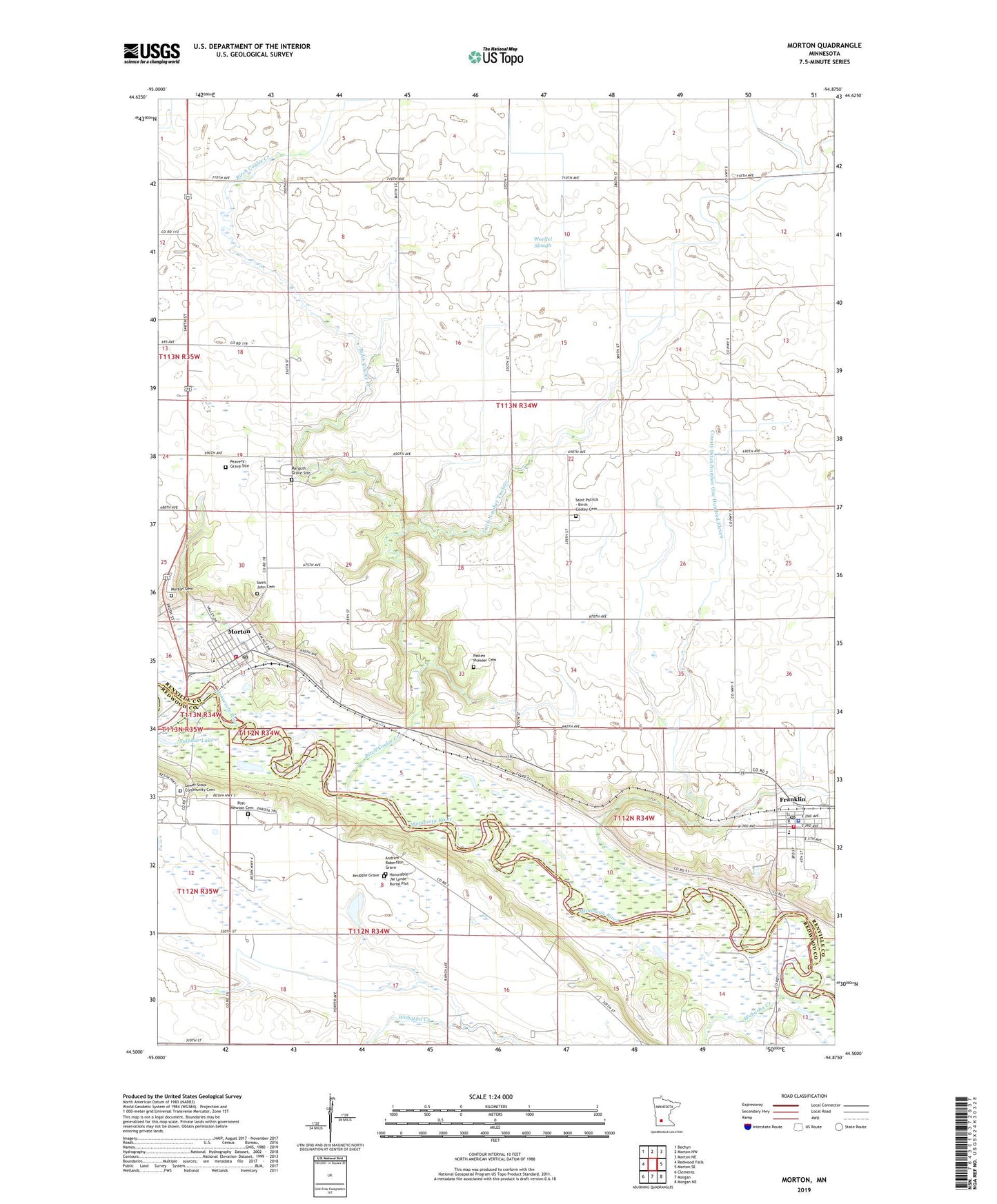 Morton Minnesota US Topo Map Image
