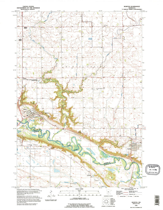 Classic USGS Morton Minnesota 7.5'x7.5' Topo Map Image