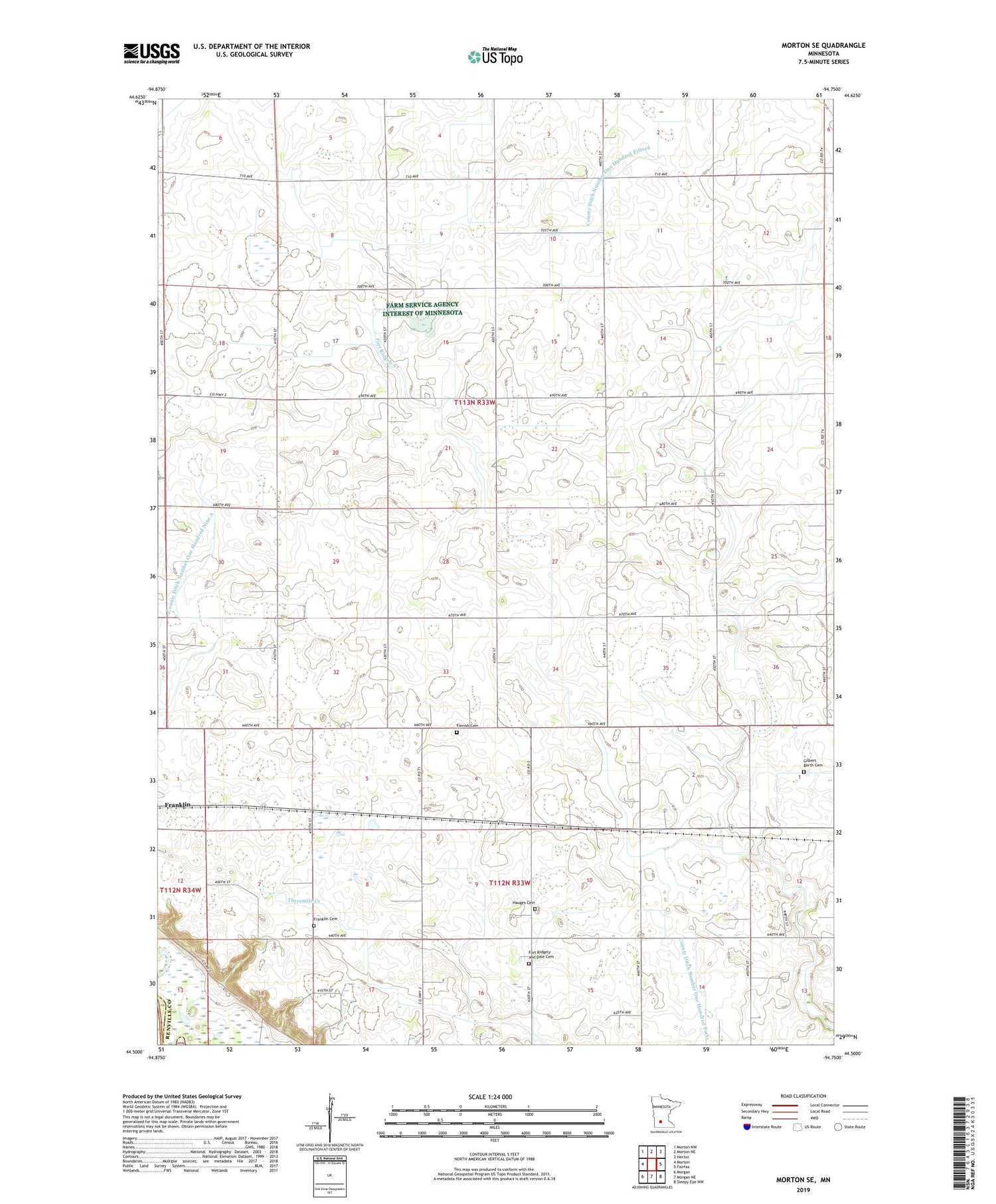 Morton SE Minnesota US Topo Map Image