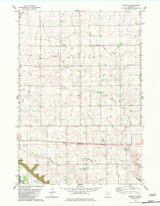 Classic USGS Morton SE Minnesota 7.5'x7.5' Topo Map Image