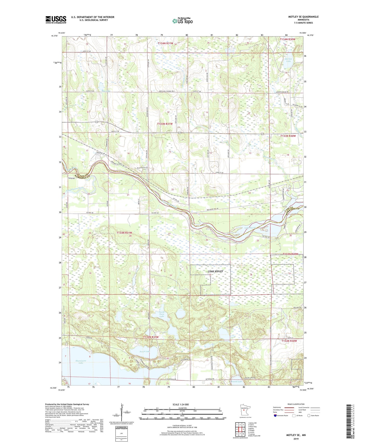 Motley SE Minnesota US Topo Map Image