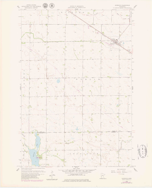 Classic USGS Murdock Minnesota 7.5'x7.5' Topo Map Image