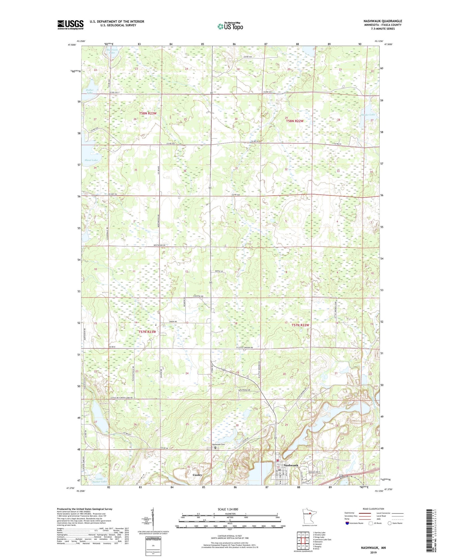 Nashwauk Minnesota US Topo Map Image