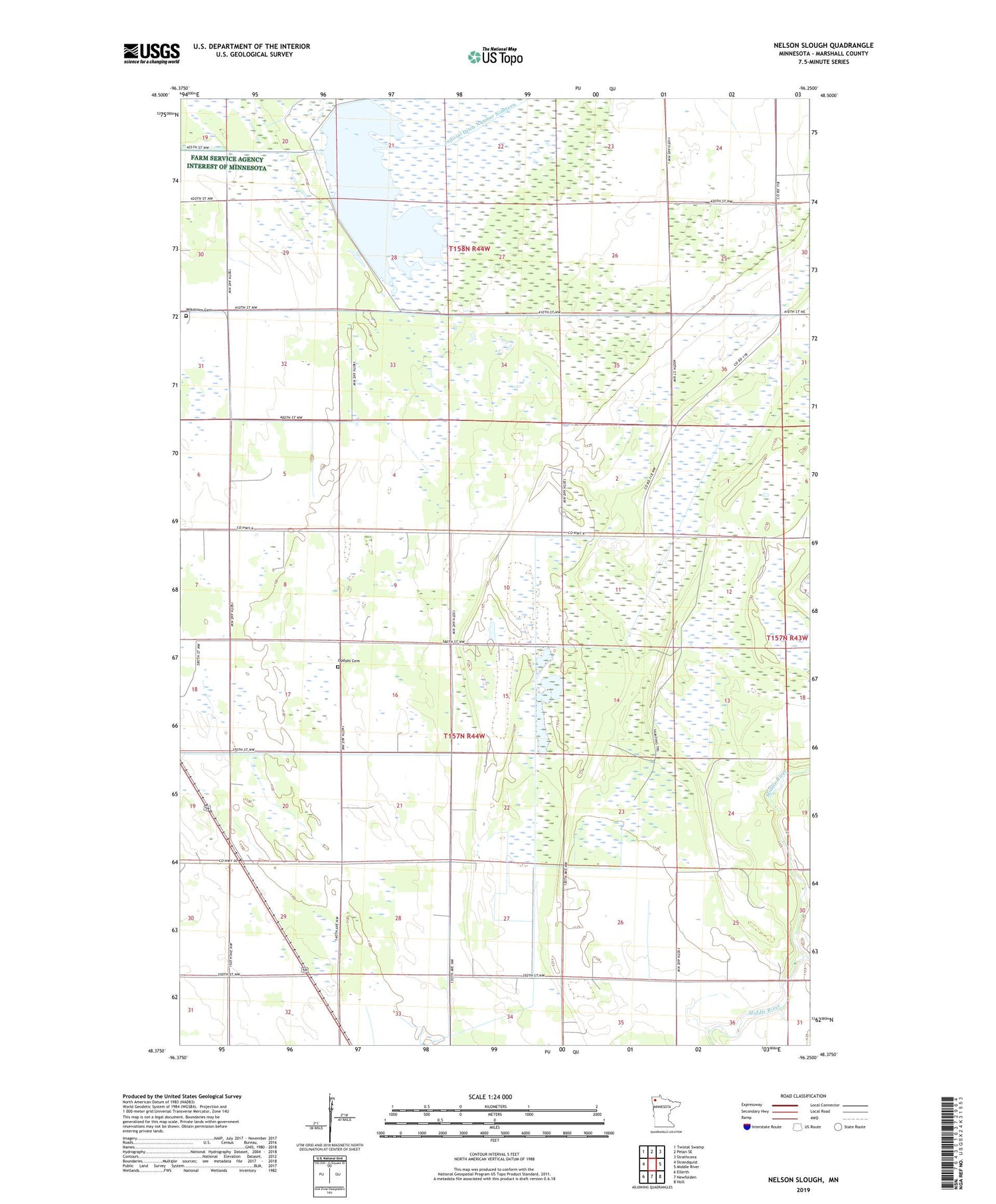 Nelson Slough Minnesota US Topo Map Image
