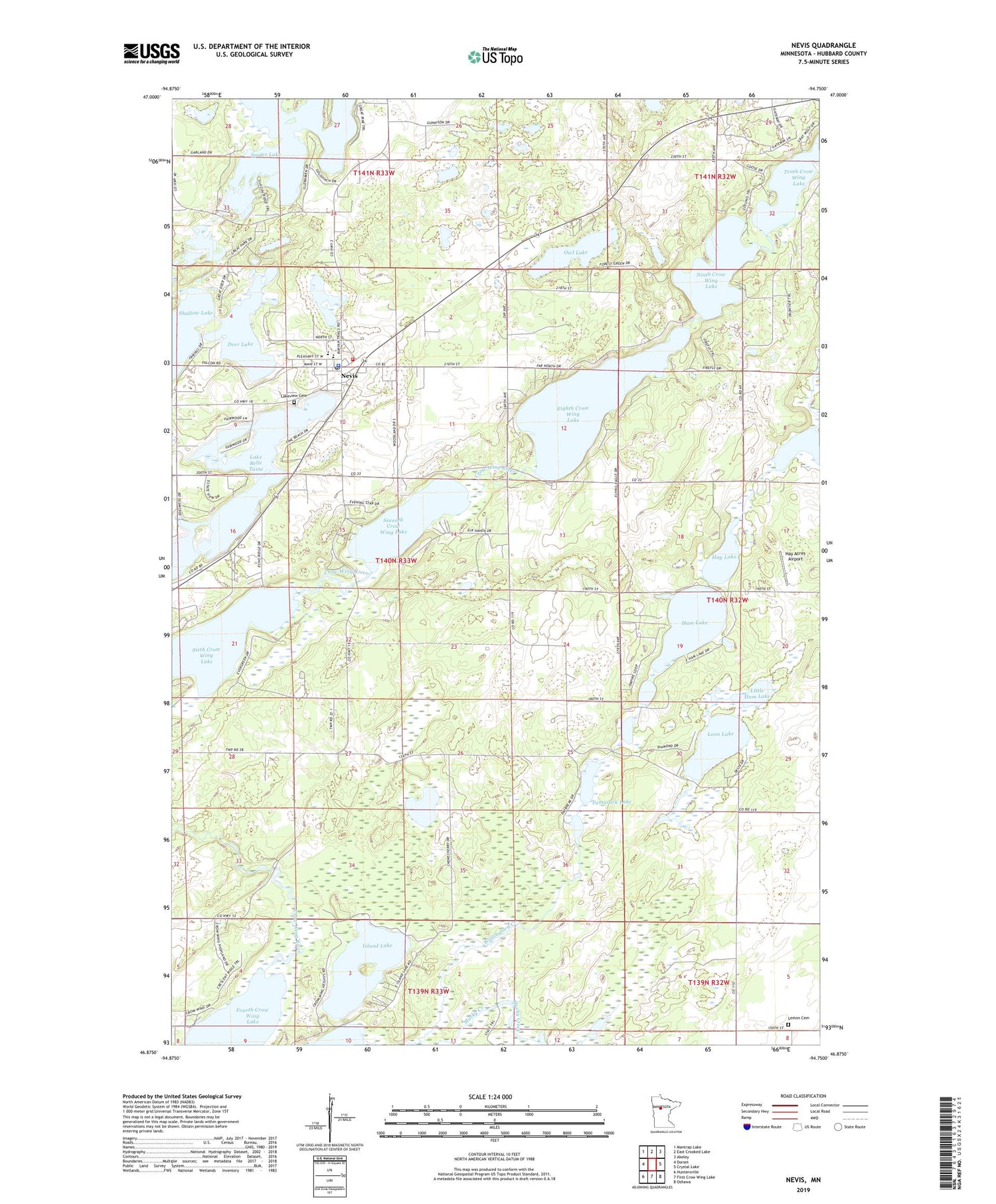 Nevis Minnesota US Topo Map Image