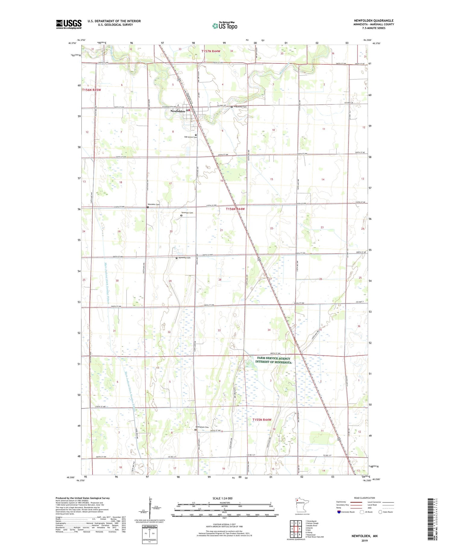 Newfolden Minnesota US Topo Map Image