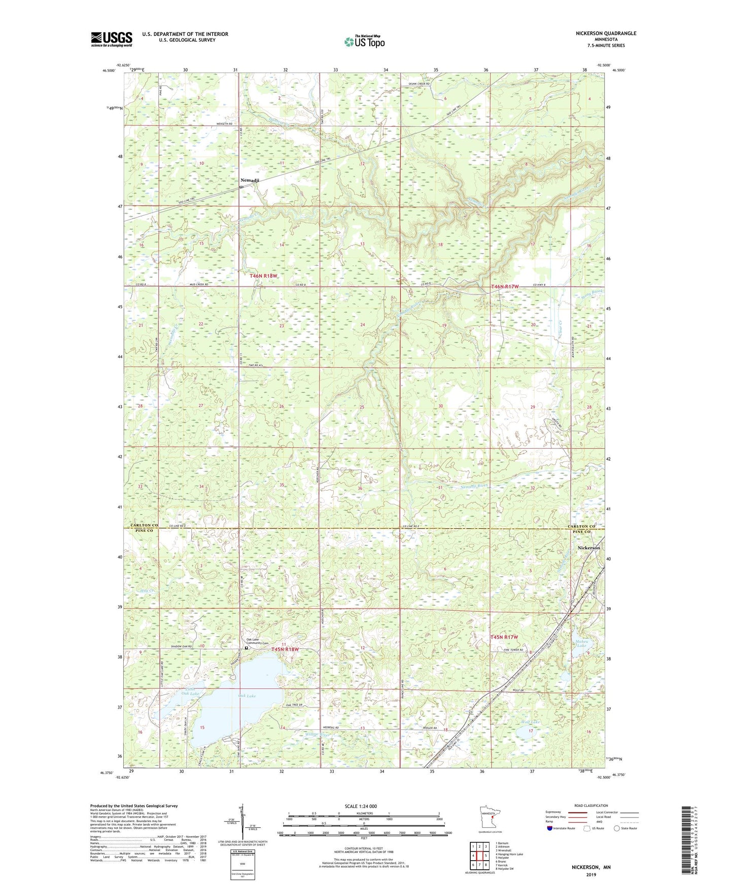 Nickerson Minnesota US Topo Map Image