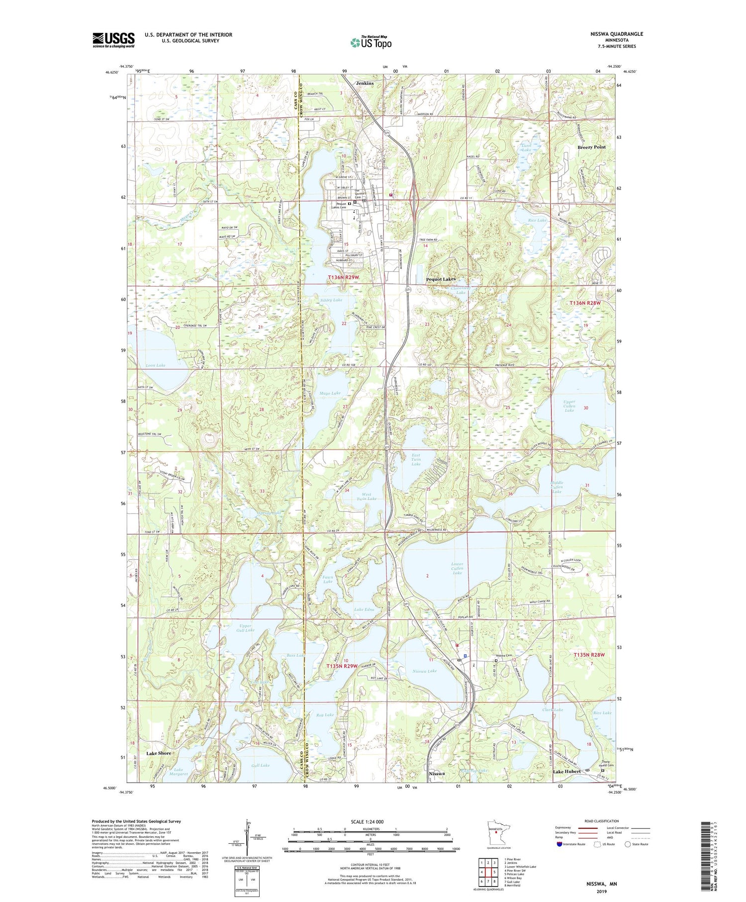 Nisswa Minnesota US Topo Map Image