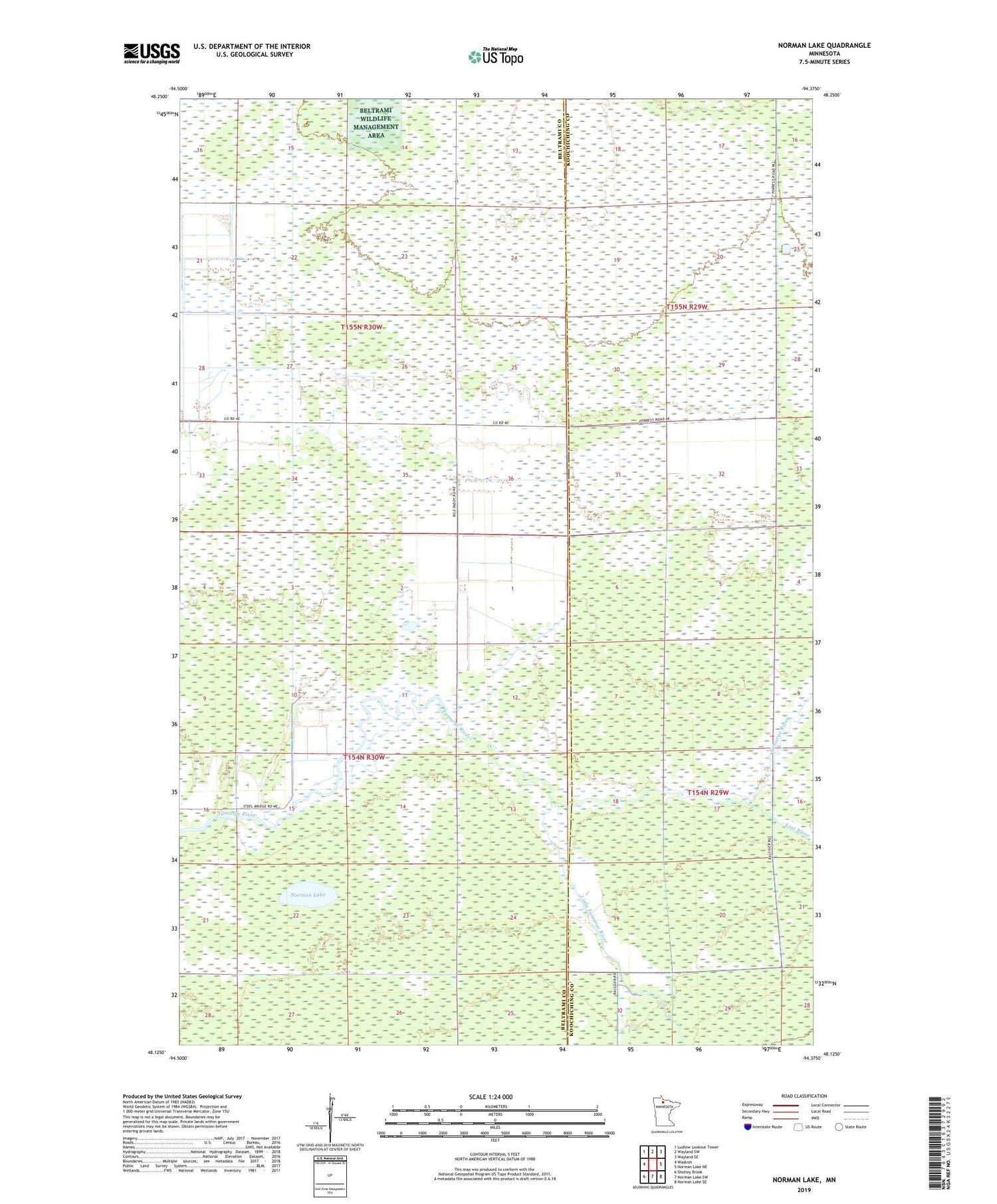 Norman Lake Minnesota US Topo Map Image