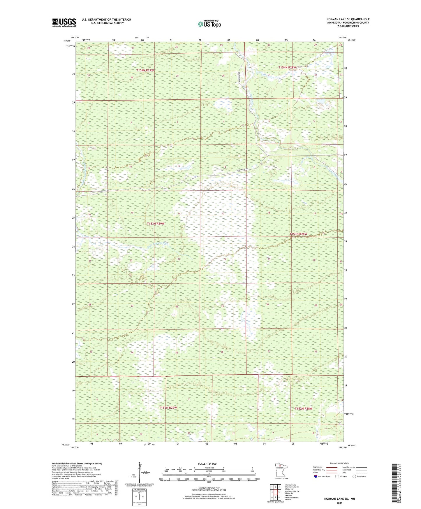 Norman Lake SE Minnesota US Topo Map Image