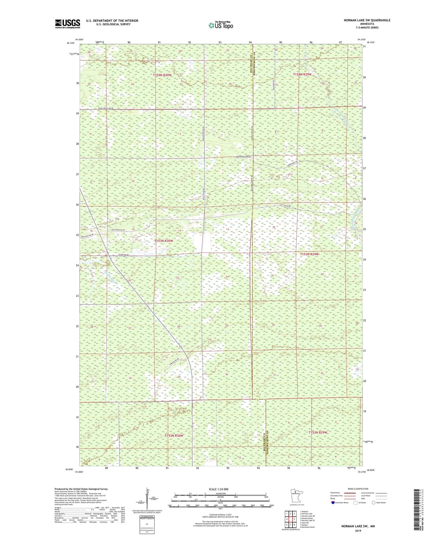 Norman Lake SW Minnesota US Topo Map Image