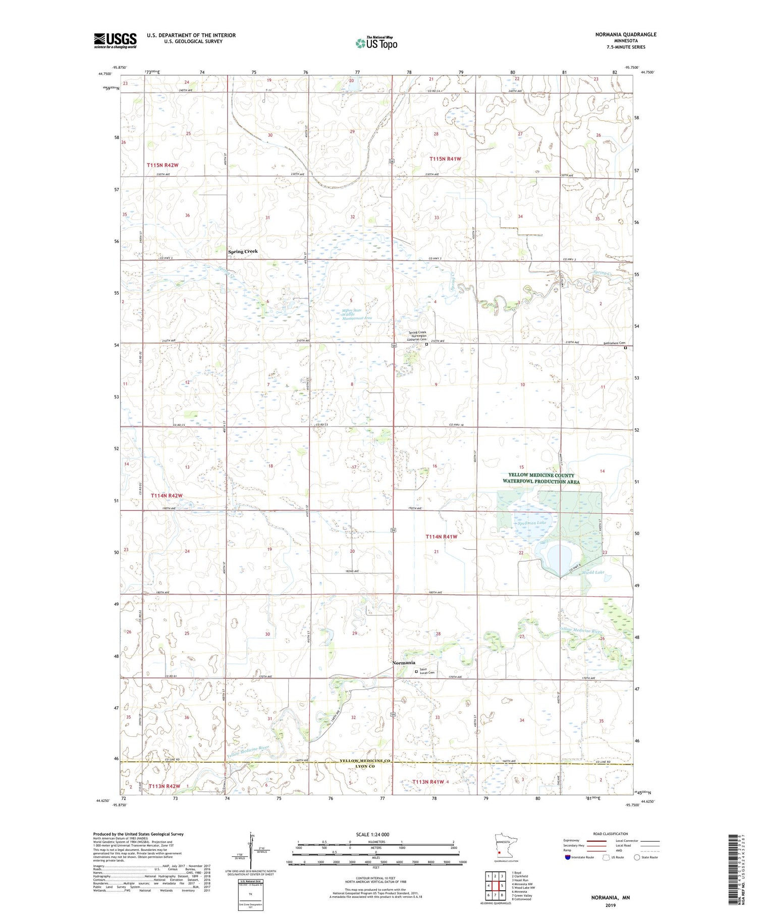 Normania Minnesota US Topo Map Image