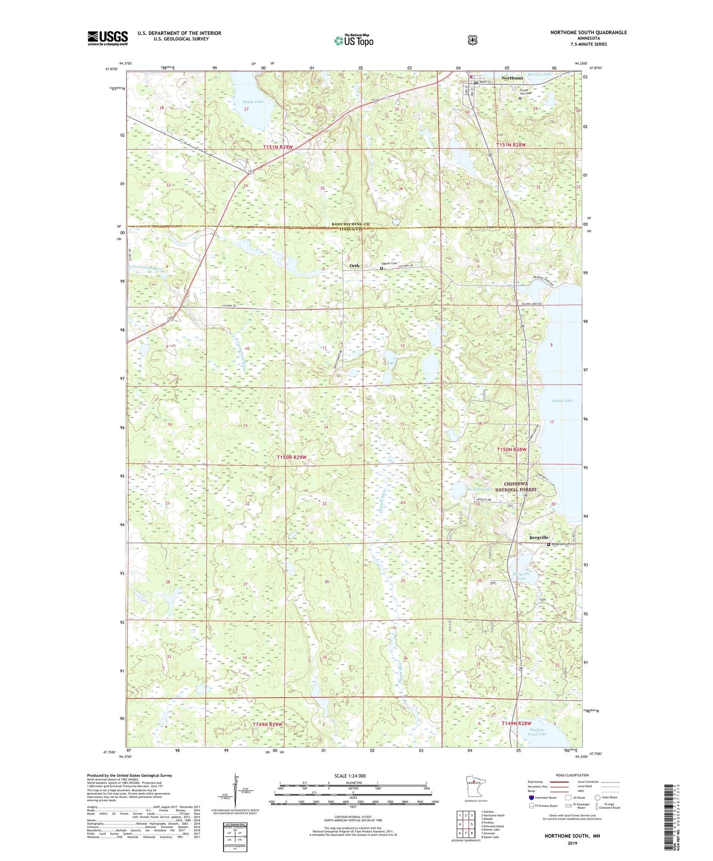 Northome South Minnesota US Topo Map Image