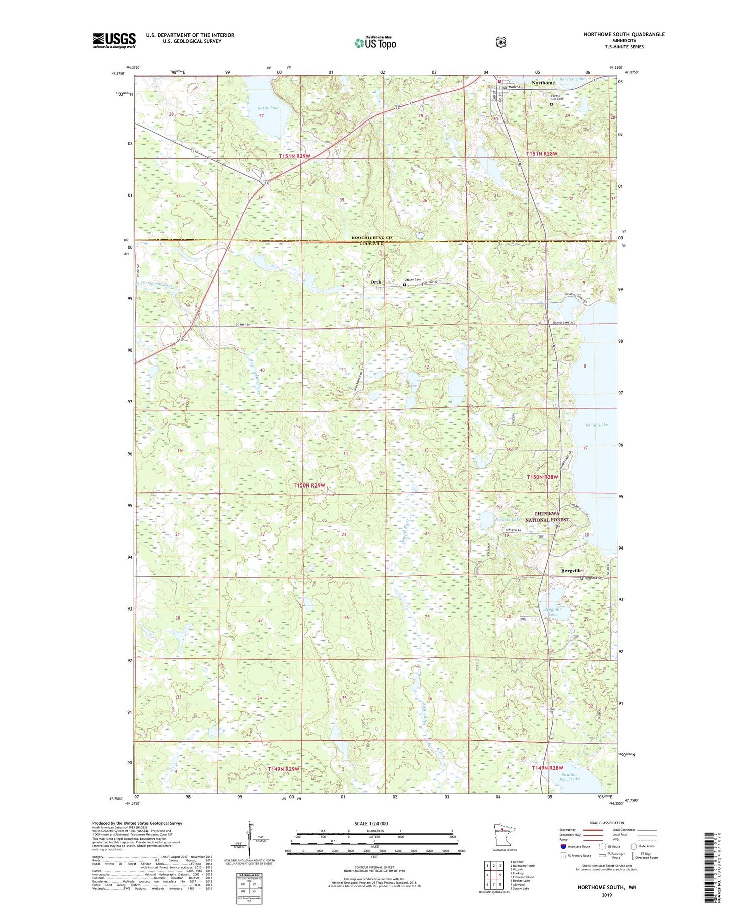 Northome South Minnesota US Topo Map Image