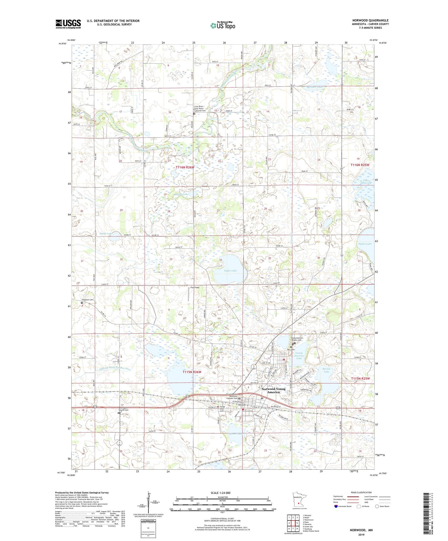 Norwood Minnesota US Topo Map Image
