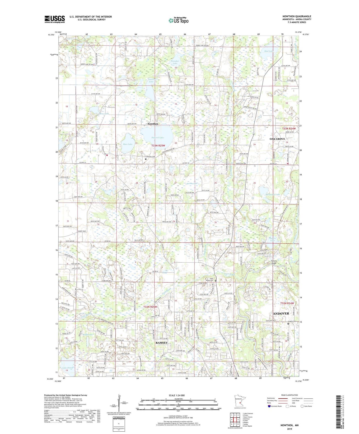Nowthen Minnesota US Topo Map Image