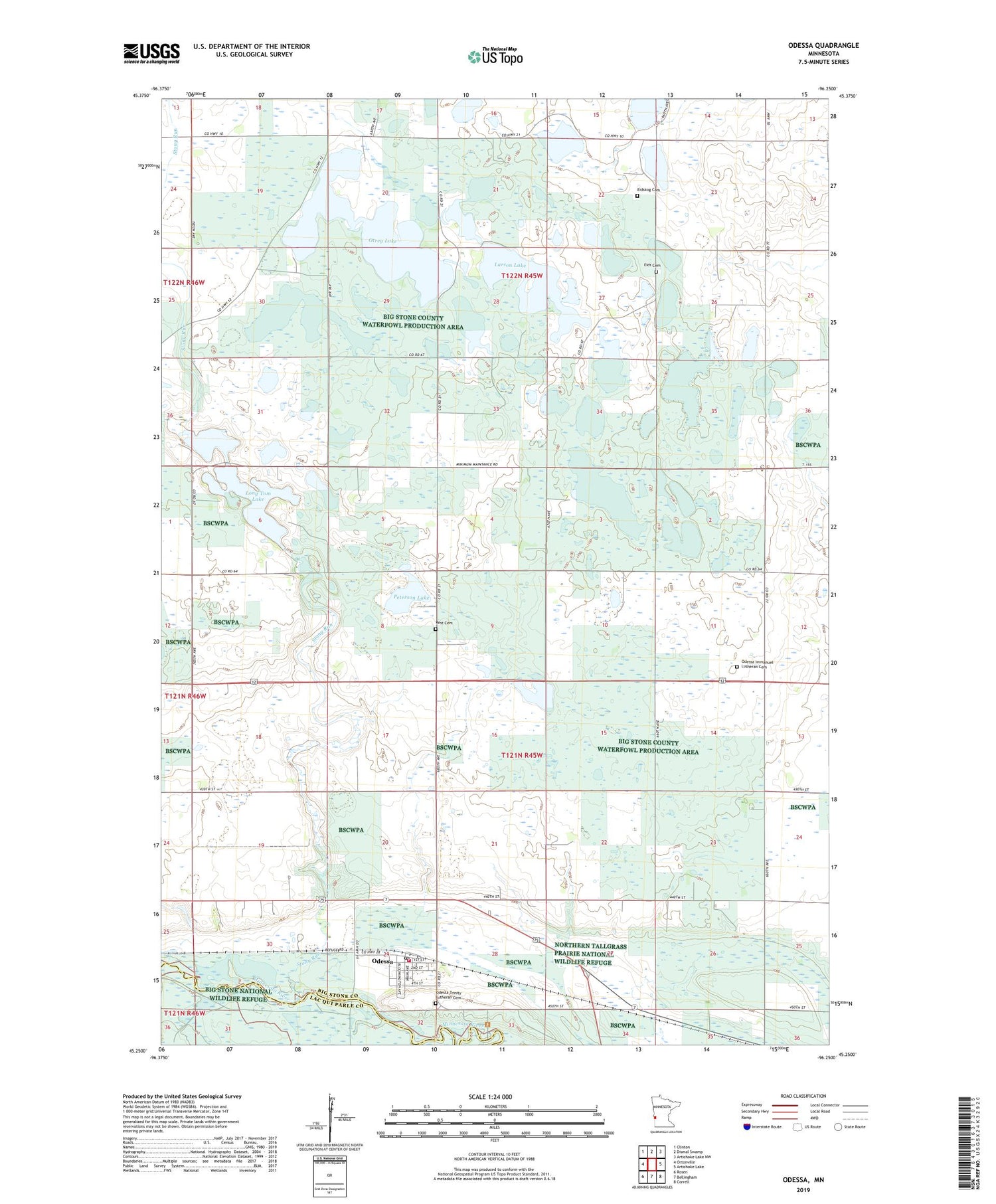 Odessa Minnesota US Topo Map Image