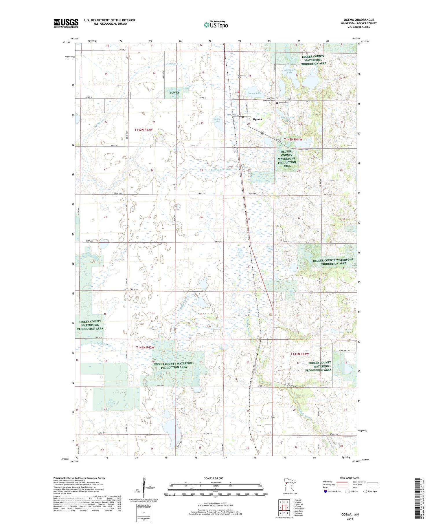 Ogema Minnesota US Topo Map Image