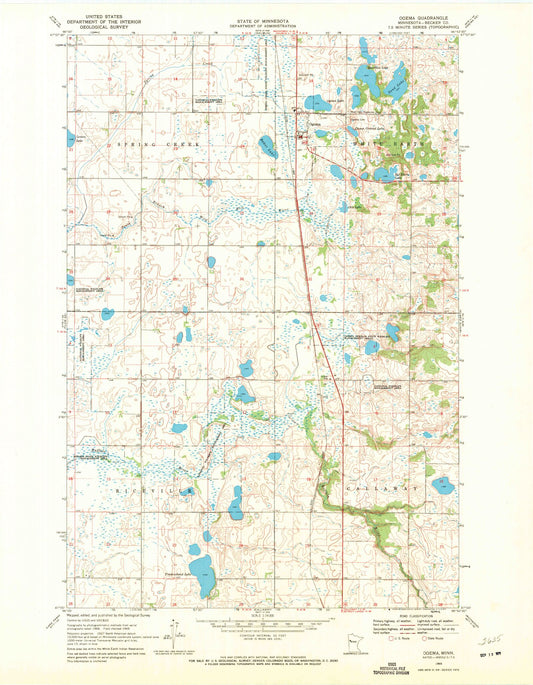 Classic USGS Ogema Minnesota 7.5'x7.5' Topo Map Image
