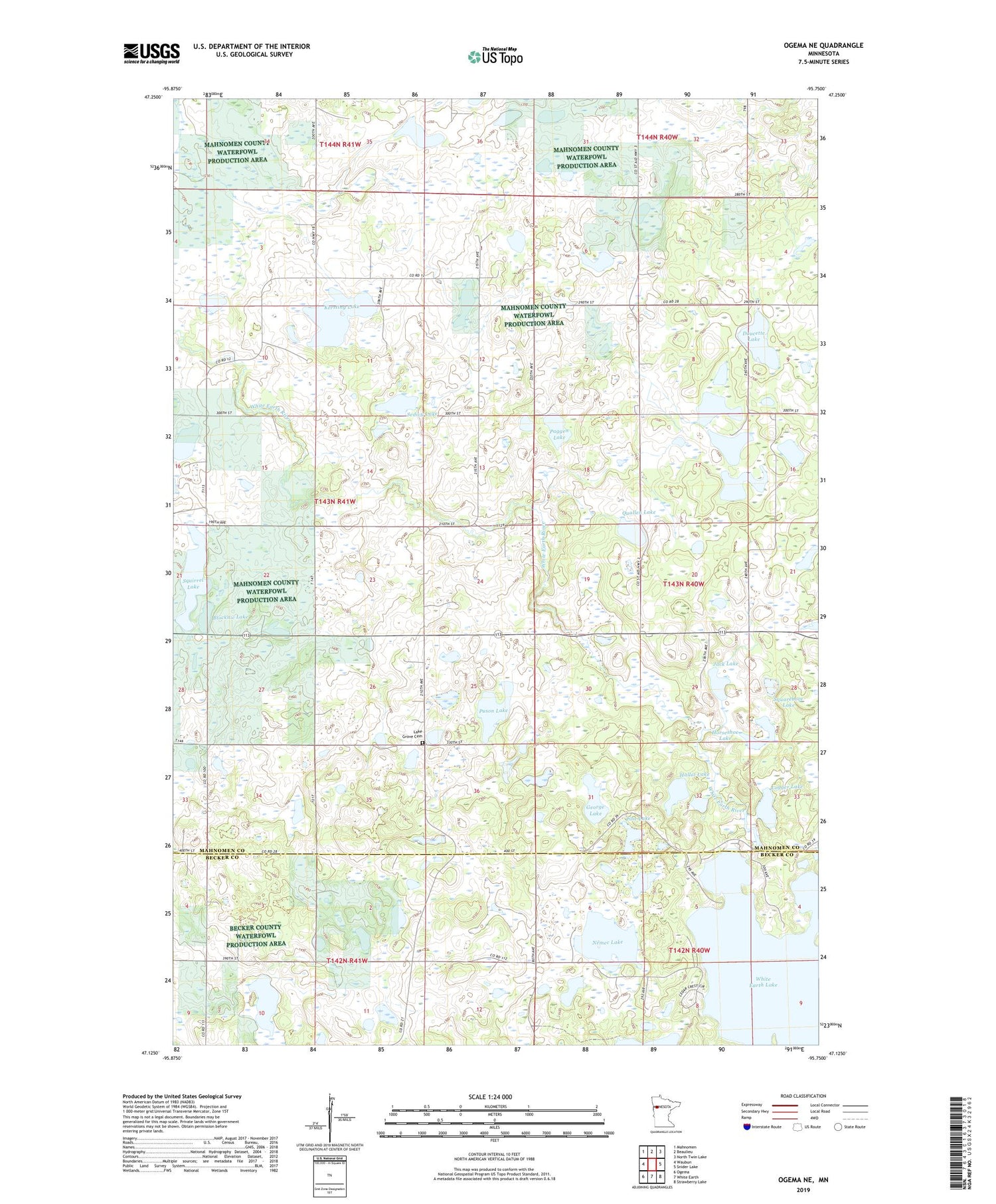 Ogema NE Minnesota US Topo Map Image