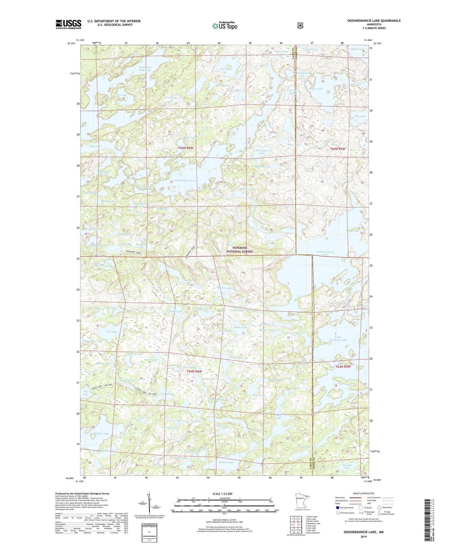Ogishkemuncie Lake Minnesota US Topo Map Image