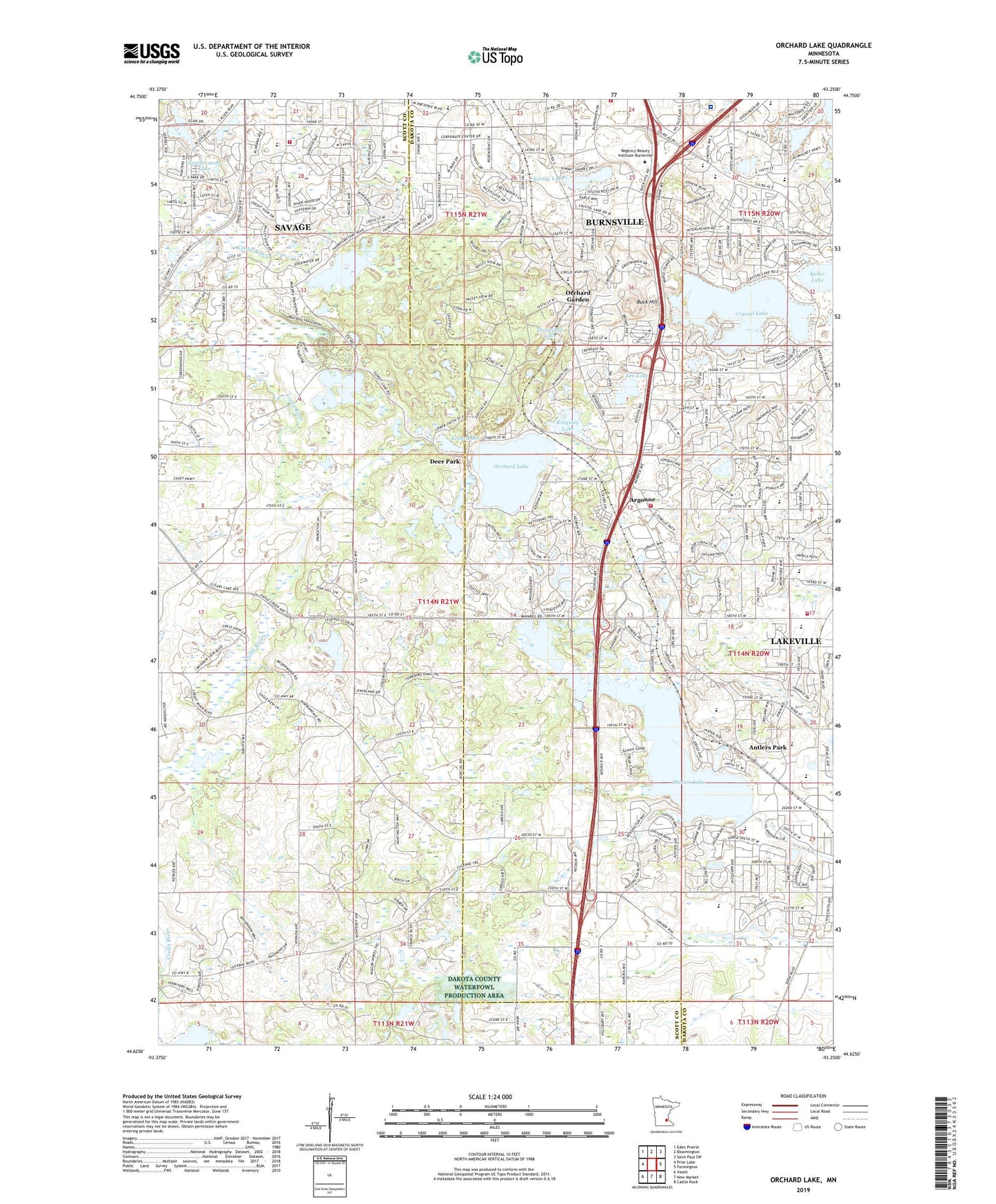 Orchard Lake Minnesota US Topo Map Image