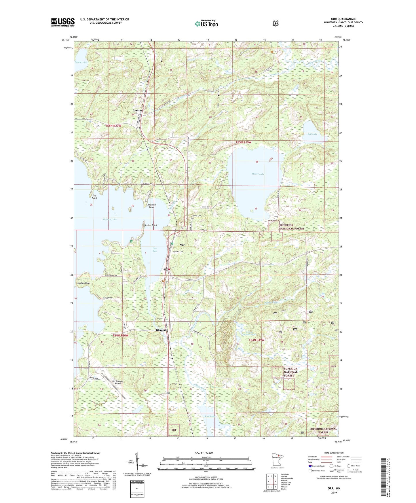 Orr Minnesota US Topo Map Image