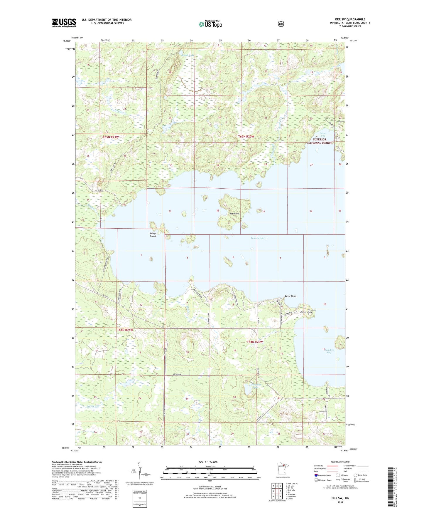 Orr SW Minnesota US Topo Map Image