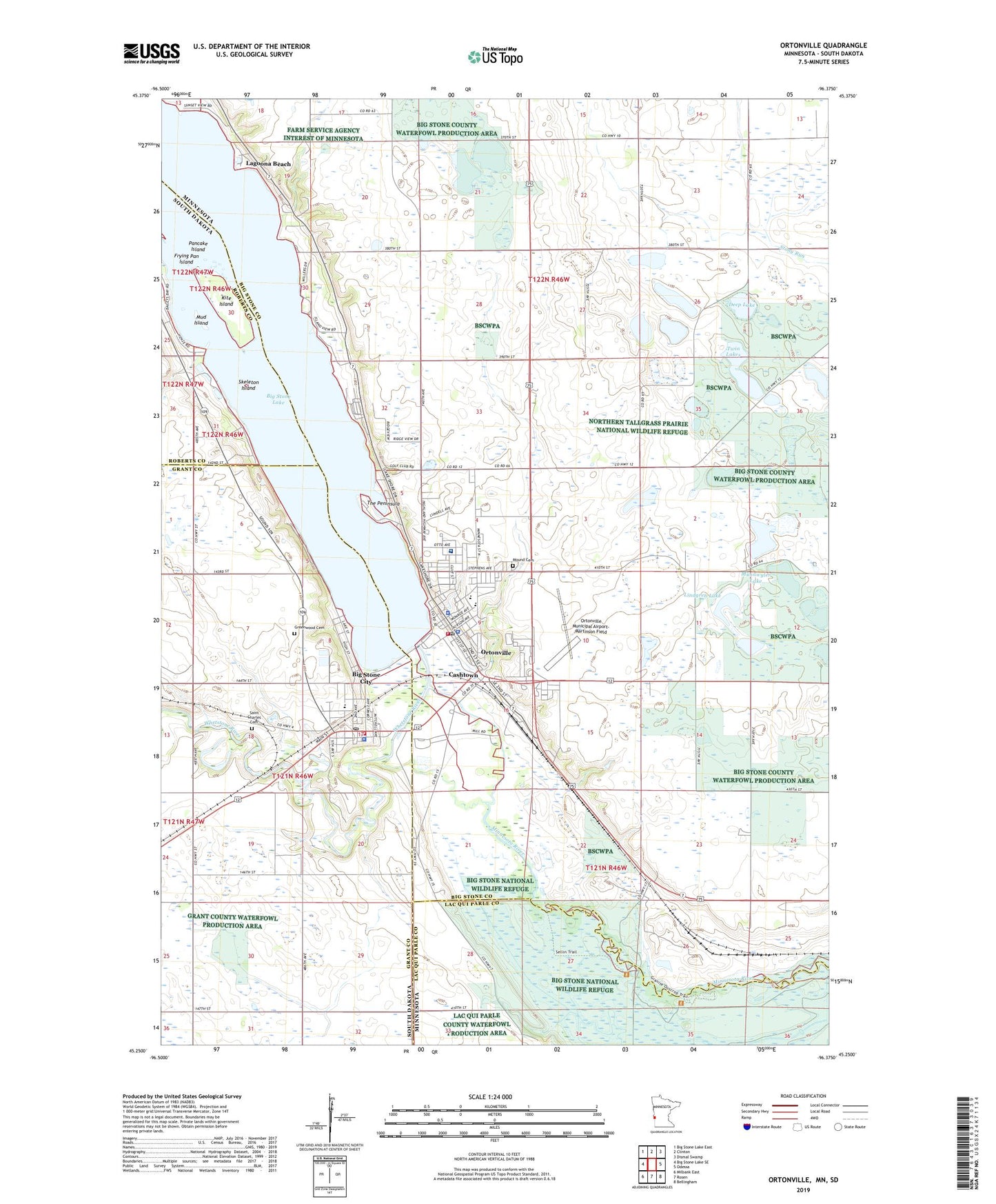 Ortonville Minnesota US Topo Map Image