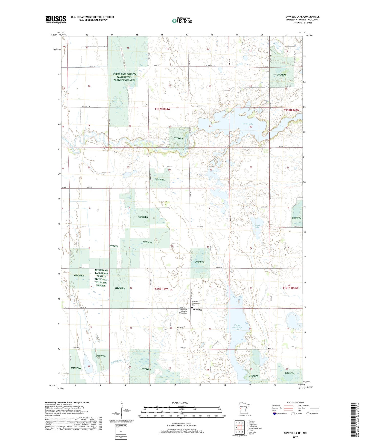 Orwell Lake Minnesota US Topo Map Image
