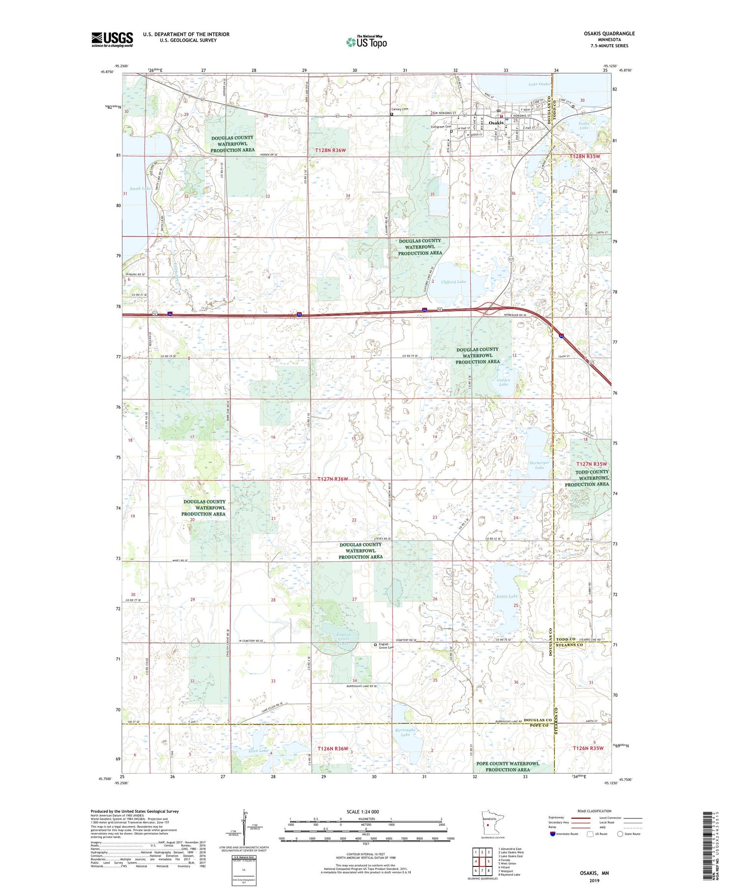 Osakis Minnesota US Topo Map Image
