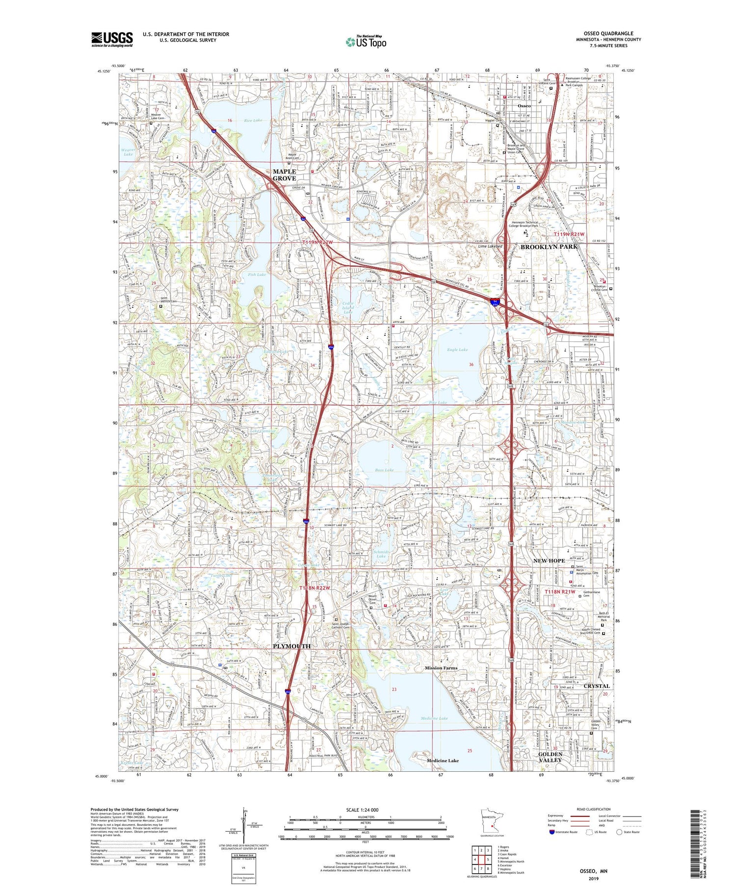 Osseo Minnesota US Topo Map Image
