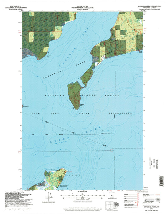 Classic USGS Ottertail Point Minnesota 7.5'x7.5' Topo Map Image