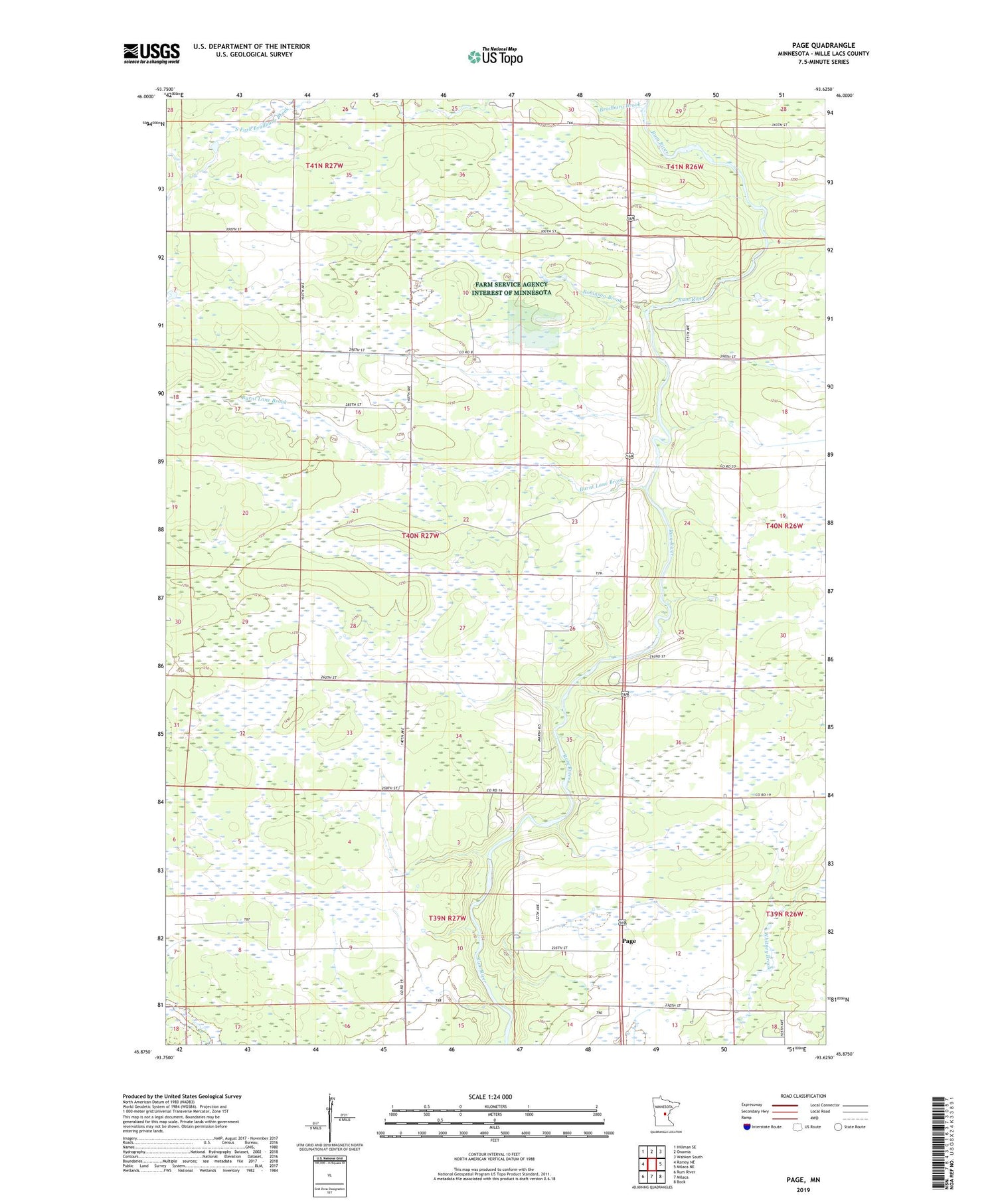 Page Minnesota US Topo Map Image