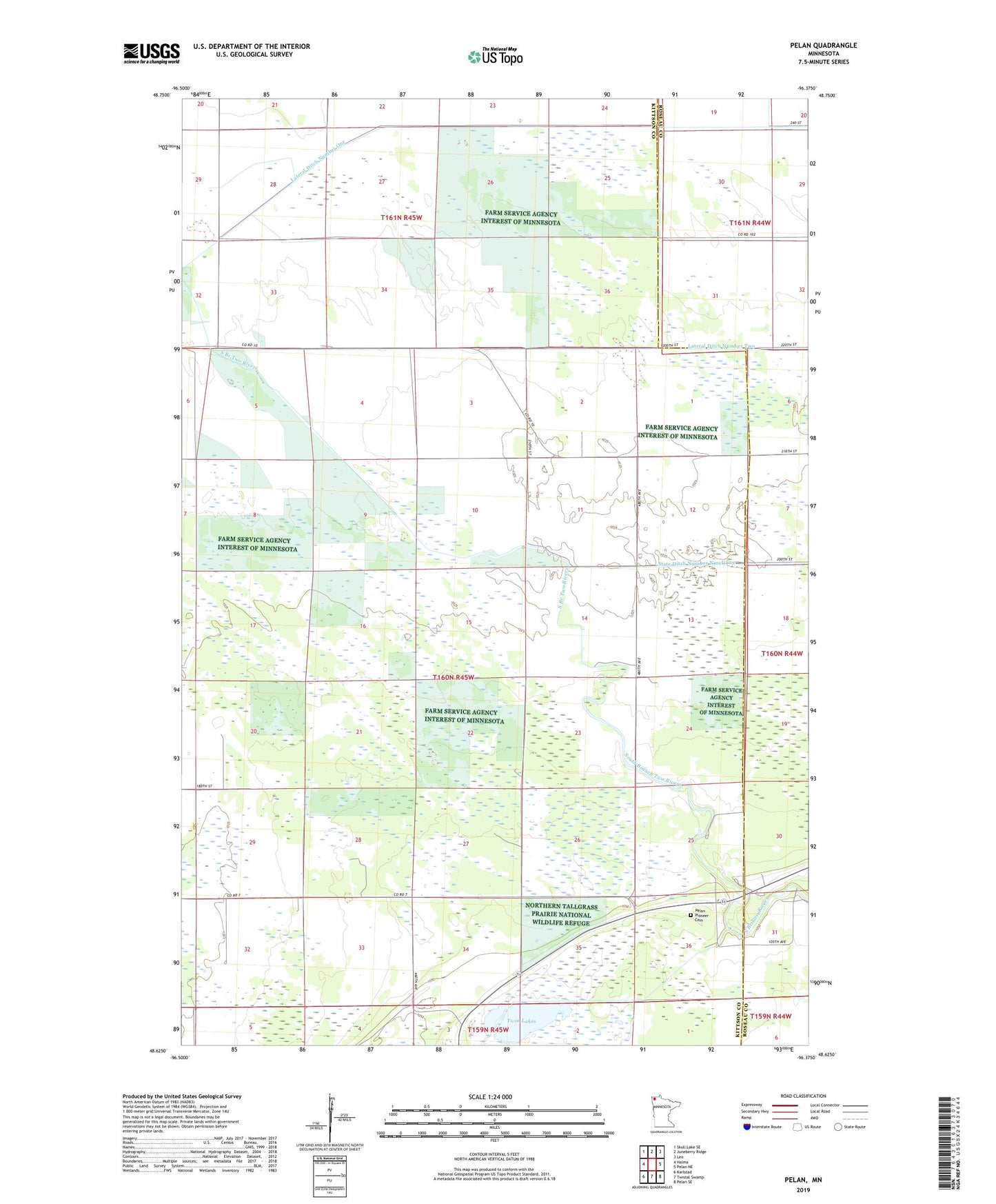 Pelan Minnesota US Topo Map Image