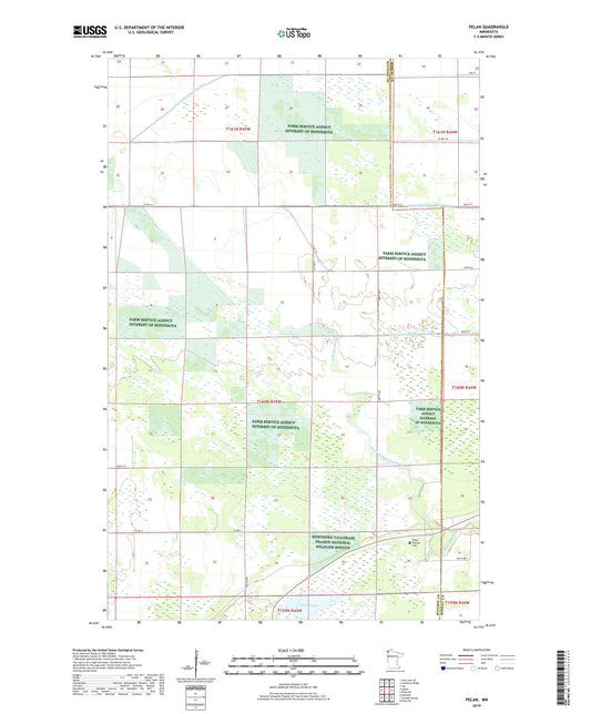 Pelan Minnesota US Topo Map Image