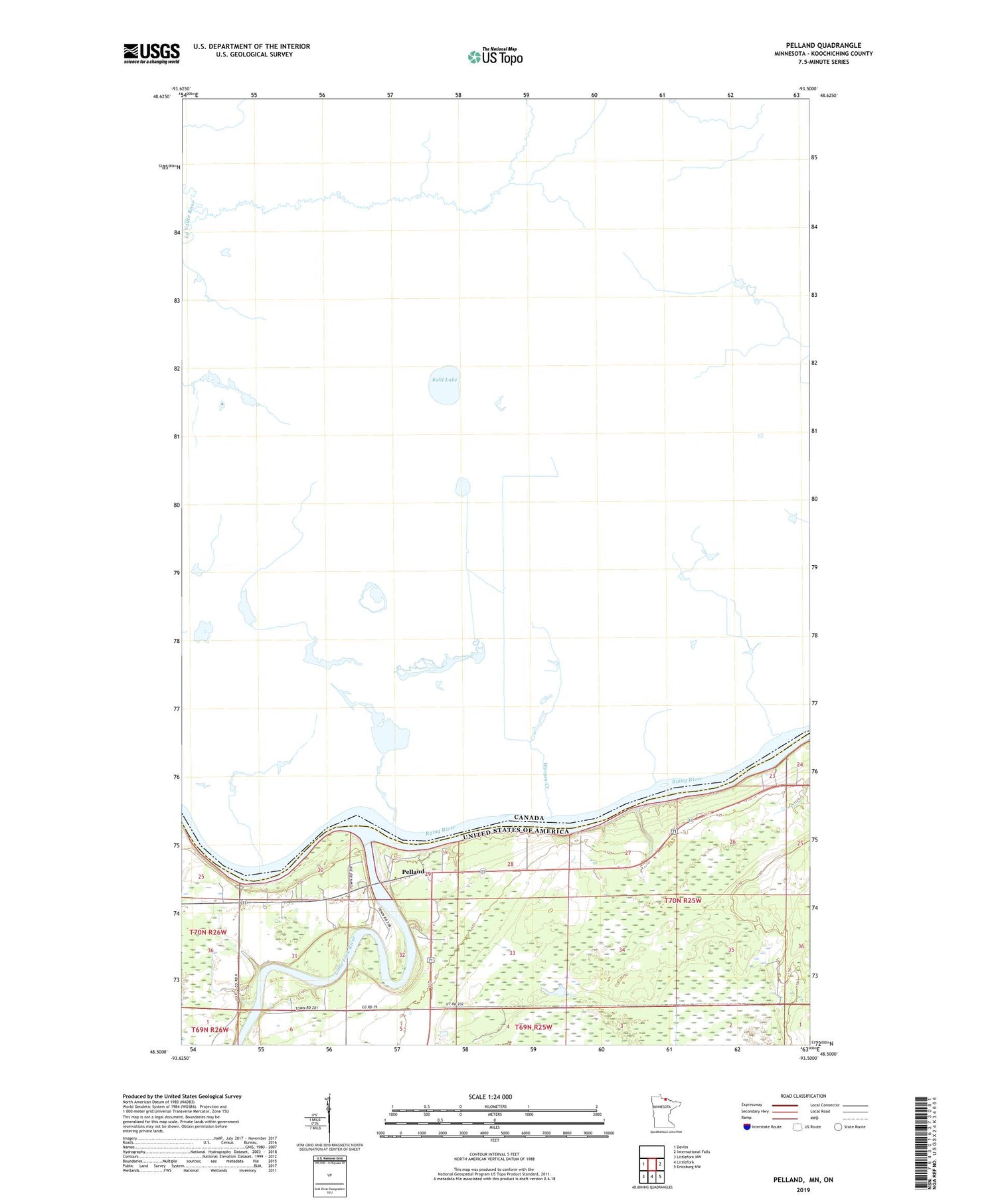 Pelland Minnesota US Topo Map Image