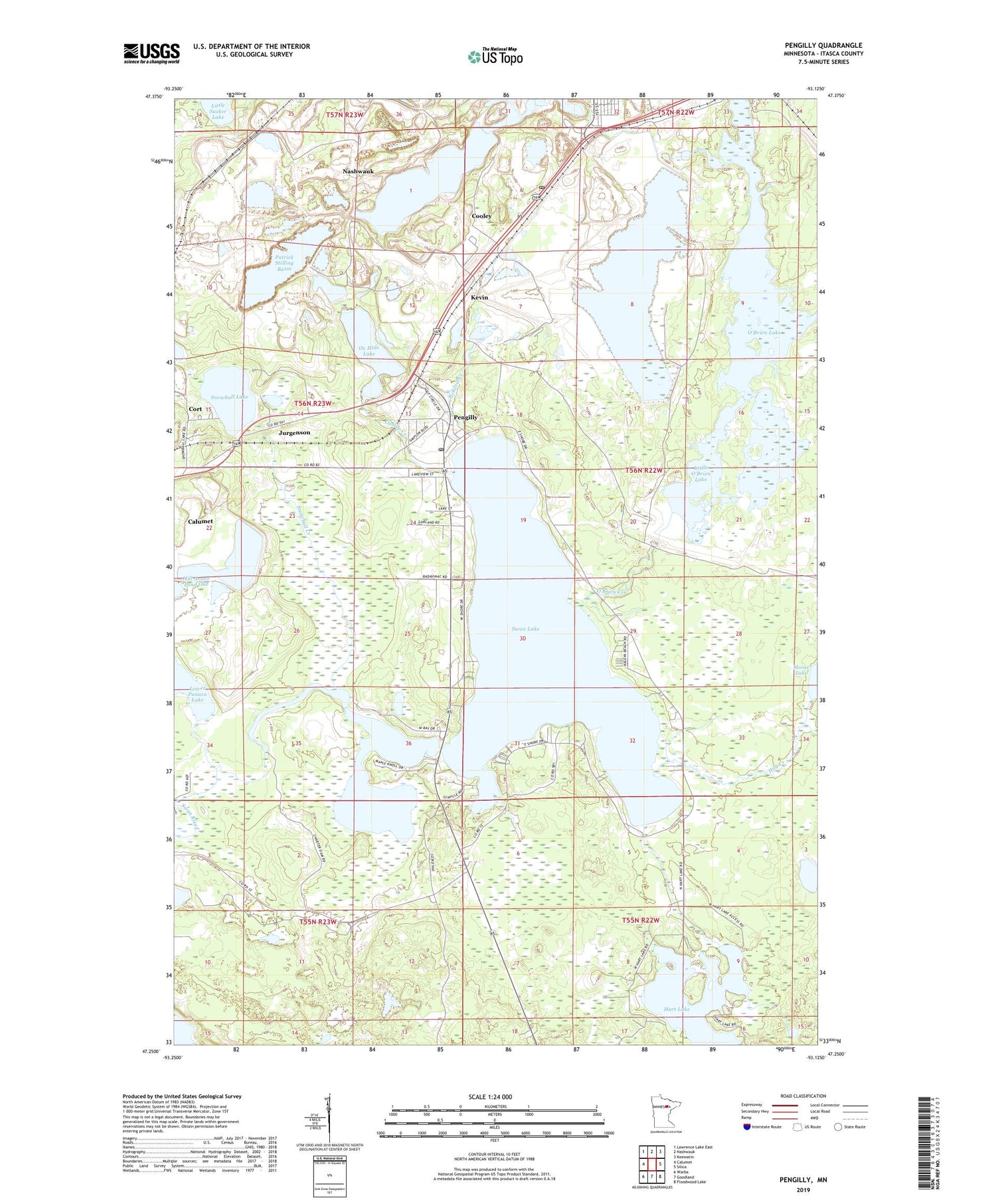 Pengilly Minnesota US Topo Map Image