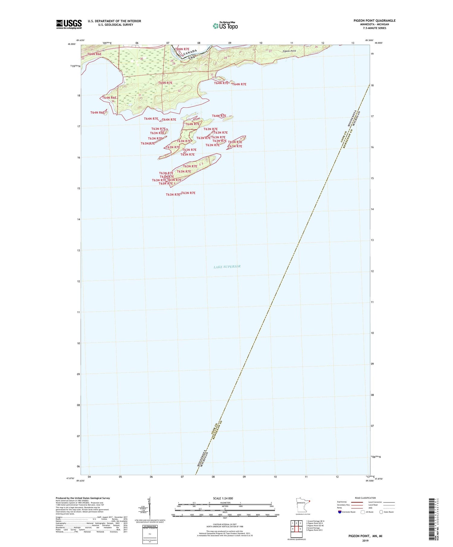 Pigeon Point Minnesota US Topo Map Image