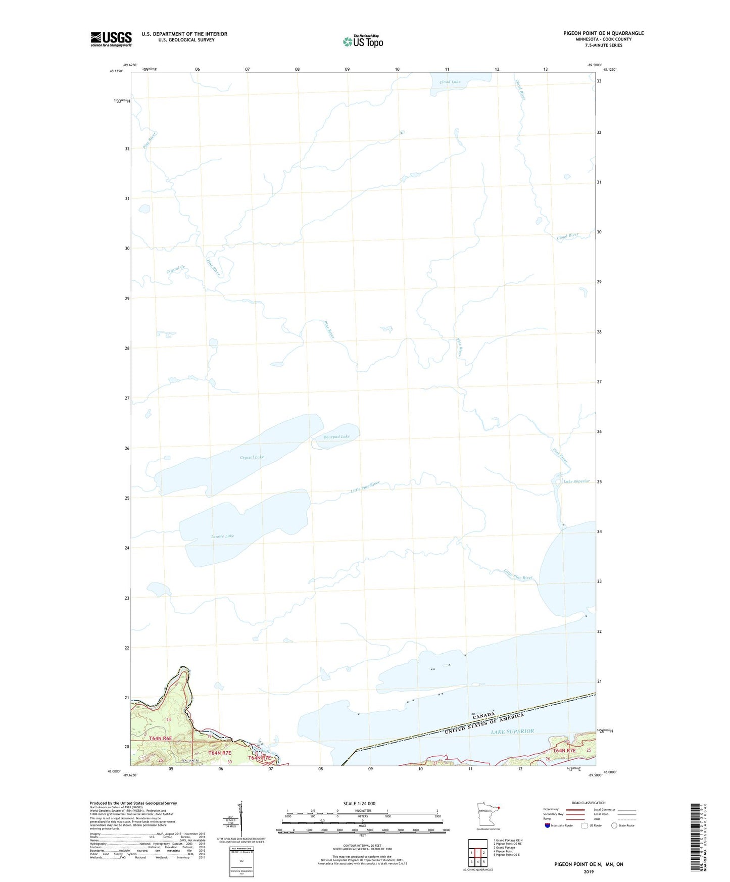 Pigeon Point OE N Minnesota US Topo Map Image
