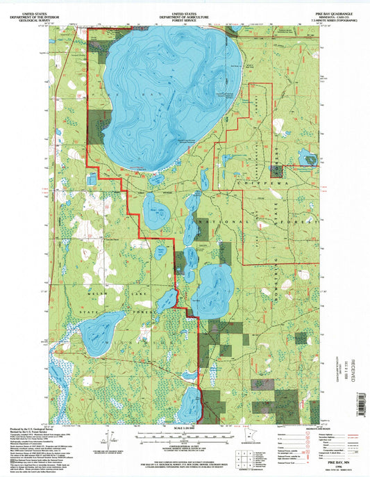 Classic USGS Pike Bay Minnesota 7.5'x7.5' Topo Map Image