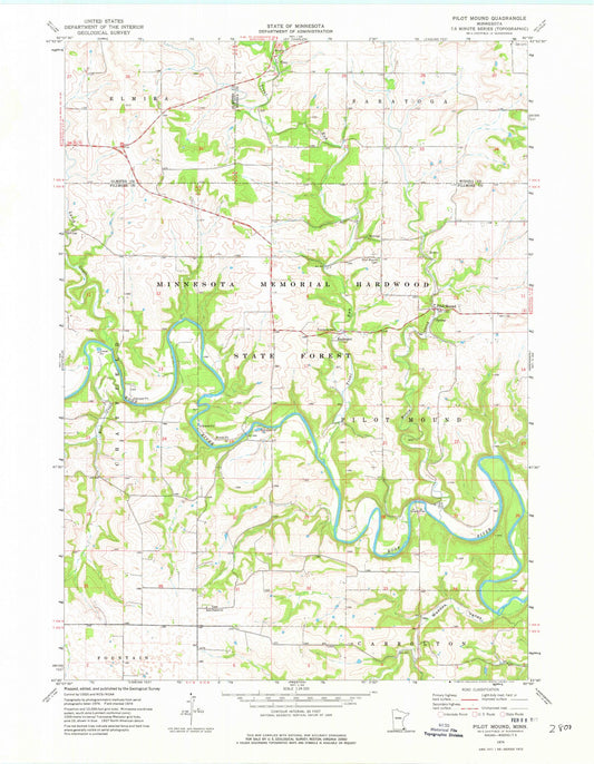 Classic USGS Pilot Mound Minnesota 7.5'x7.5' Topo Map Image