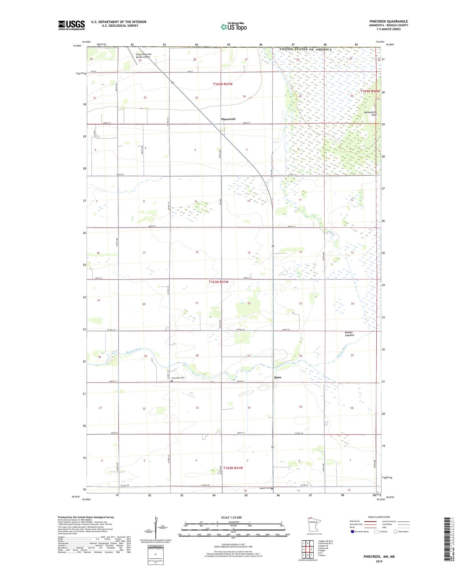 Pinecreek Minnesota US Topo Map Image