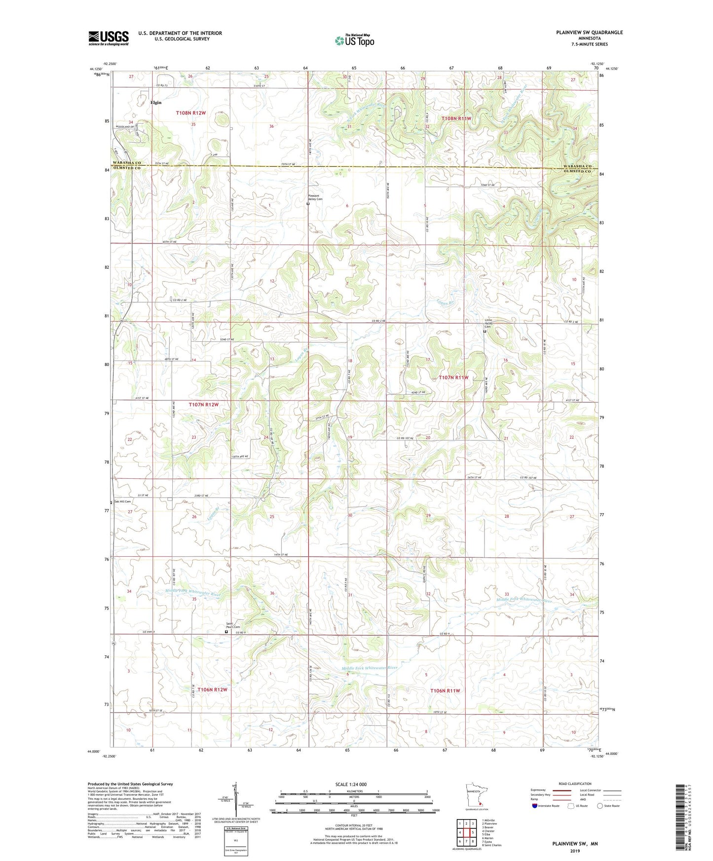 Plainview SW Minnesota US Topo Map Image