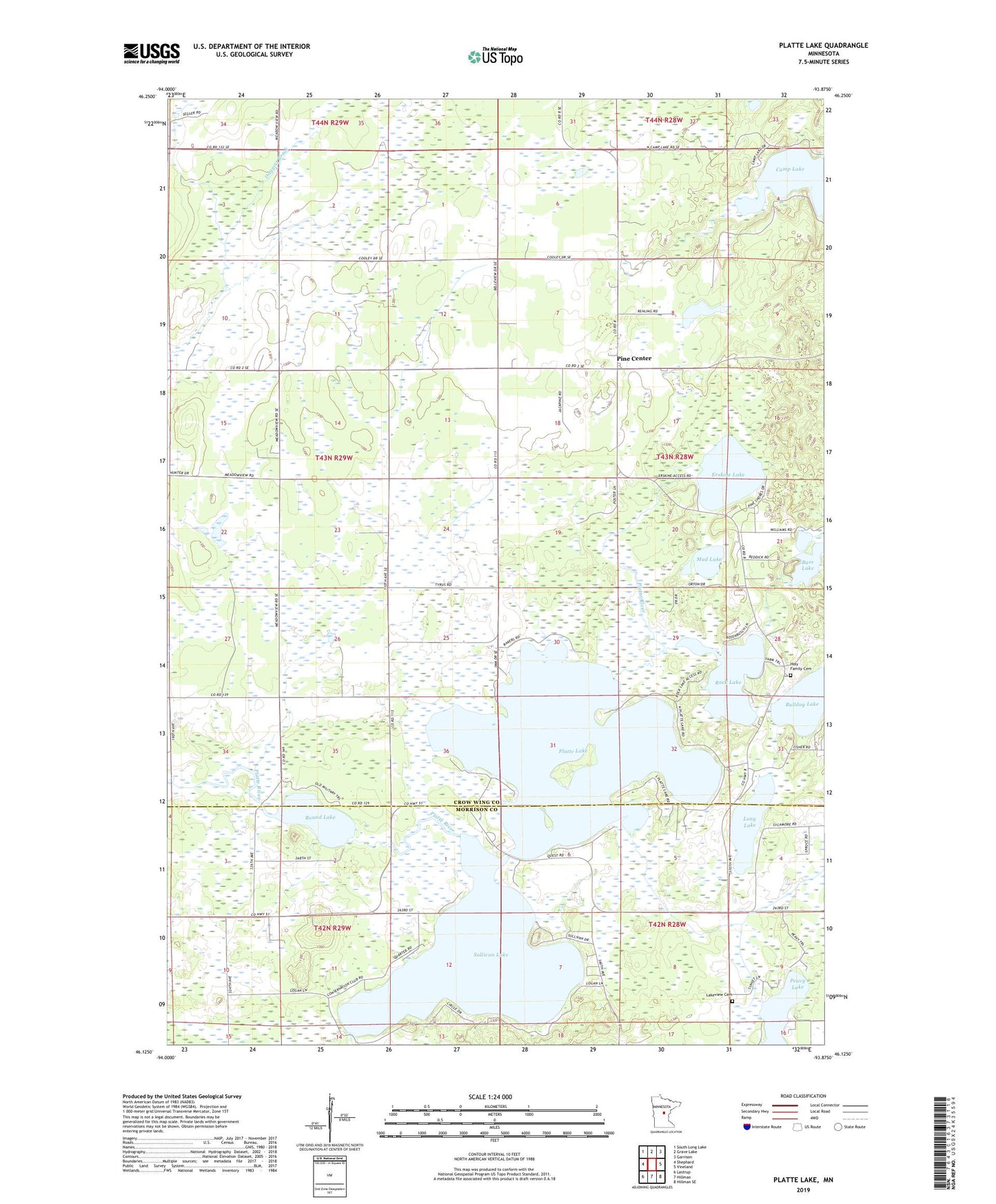 Platte Lake Minnesota US Topo Map Image