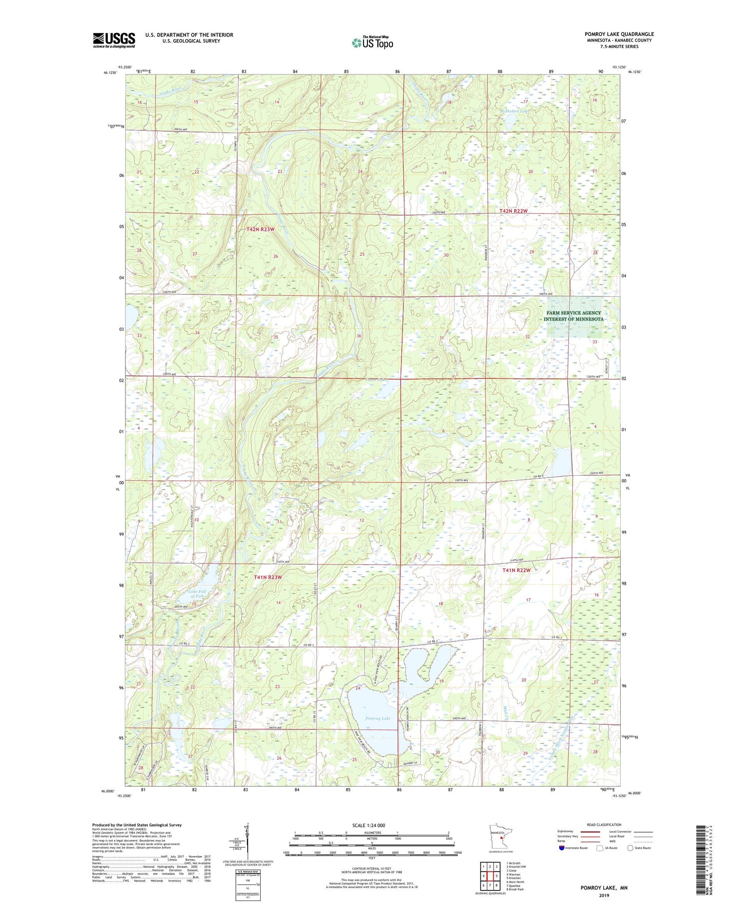 Pomroy Lake Minnesota US Topo Map Image