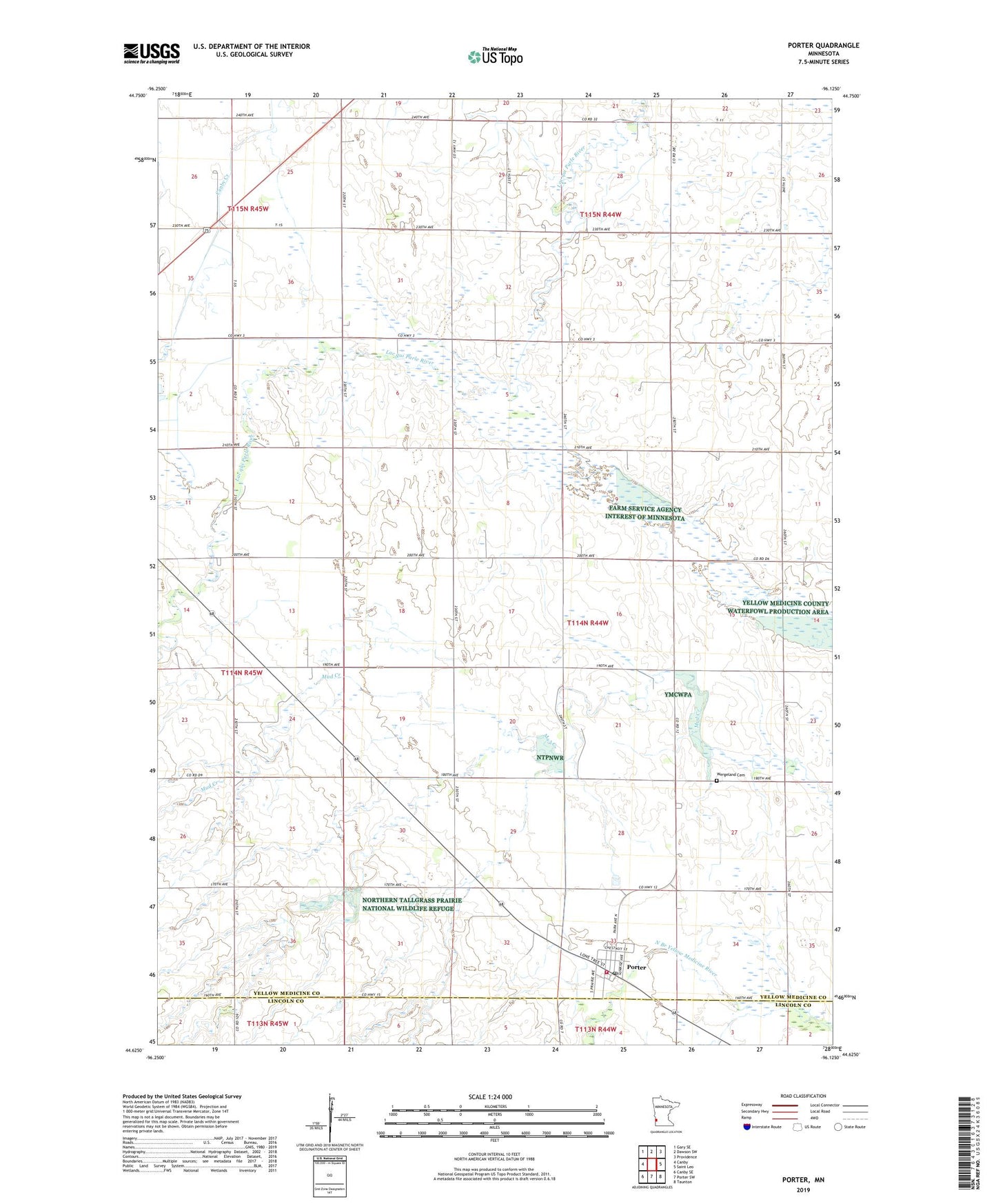 Porter Minnesota US Topo Map Image