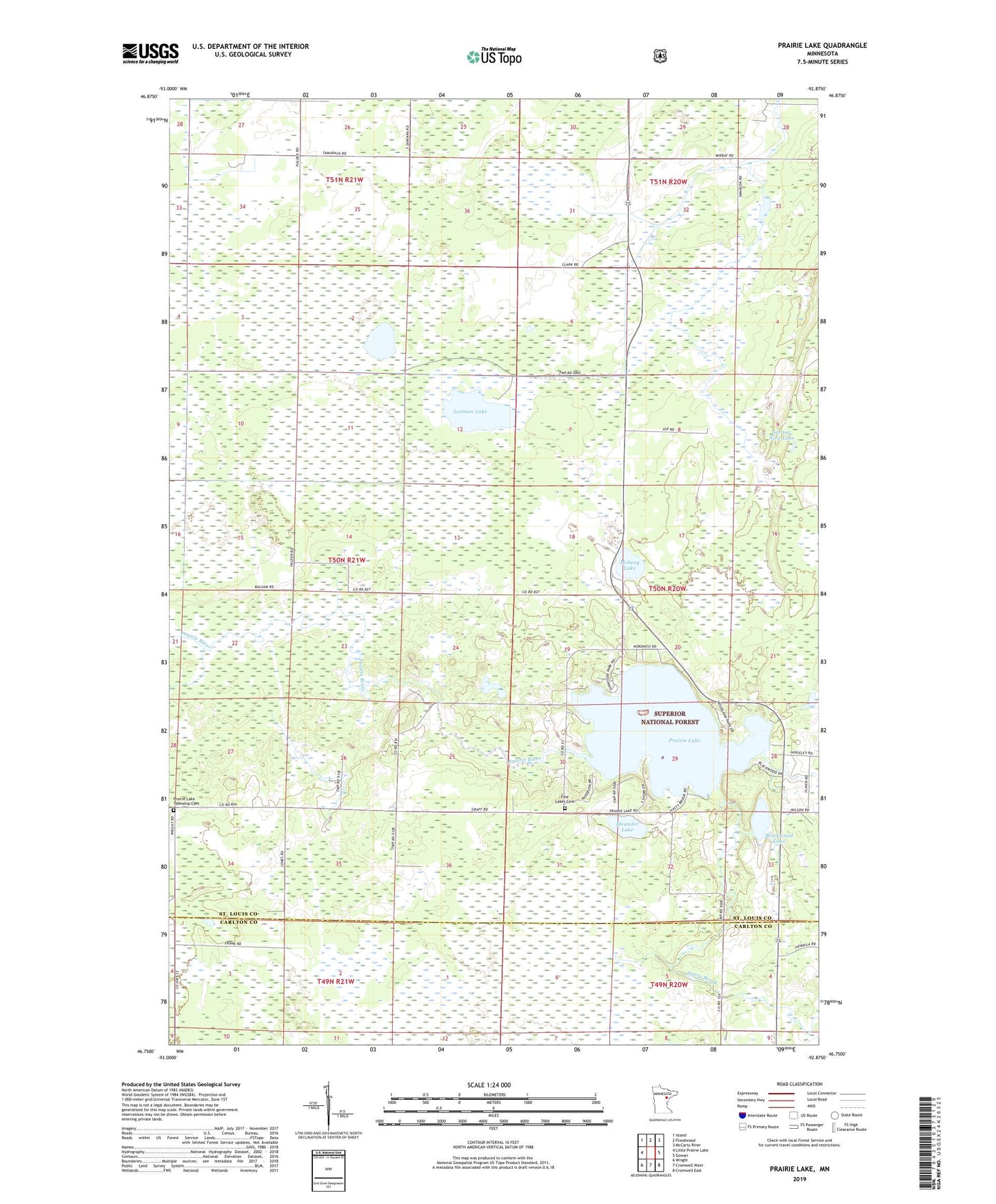 Prairie Lake Minnesota US Topo Map Image