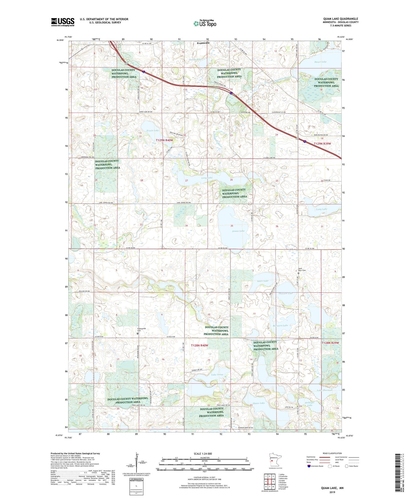 Quam Lake Minnesota US Topo Map Image