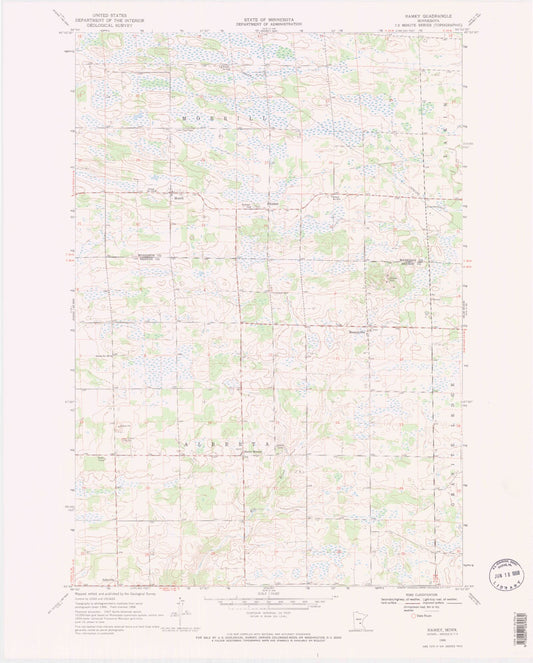 Classic USGS Ramey Minnesota 7.5'x7.5' Topo Map Image